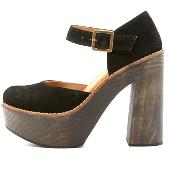 Freebird by Steven Shoes - FreeBird Poppy Platform Maryjane Pumps Black Ankle Straps size 10